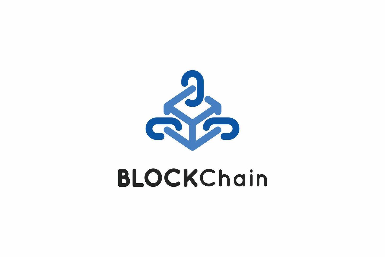 Modern abstract blockchain technology logo design vector