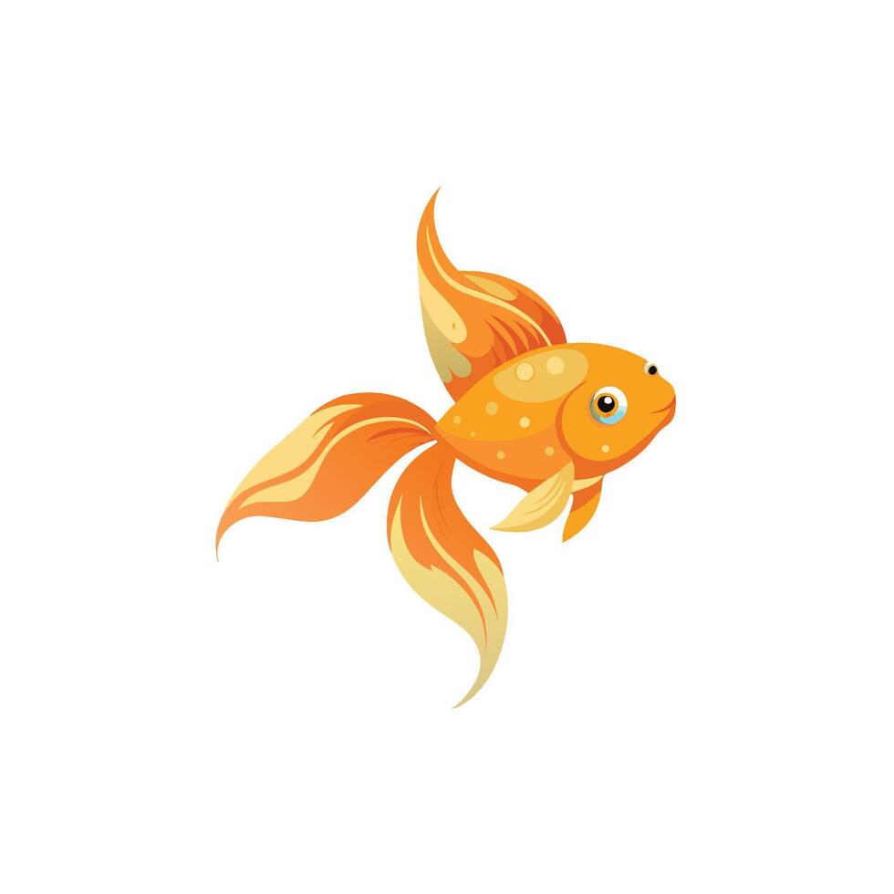 Swimming Elegance A Delicate Goldfish Artwork vector