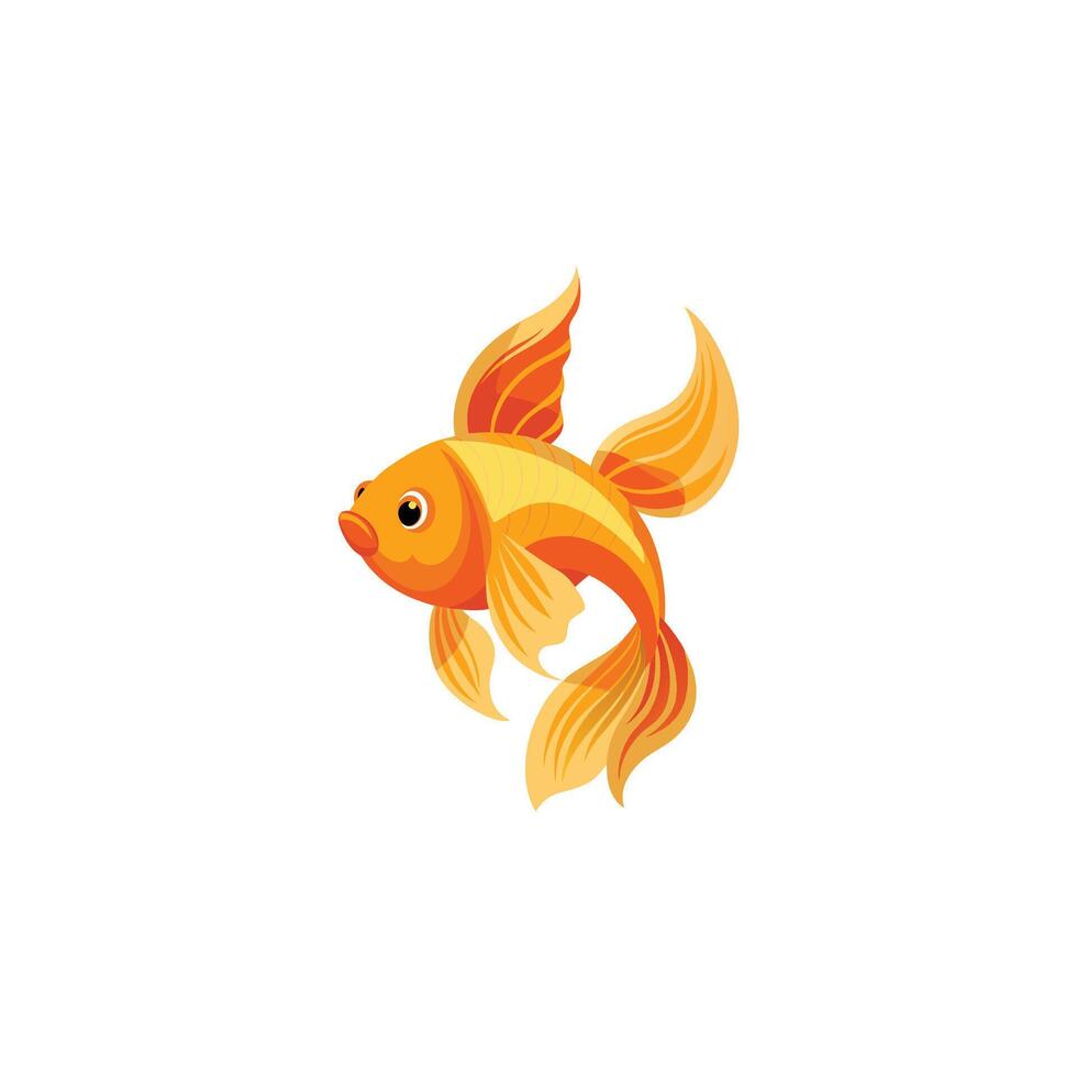 Golden Drift A Graceful Goldfish Illustration Design vector