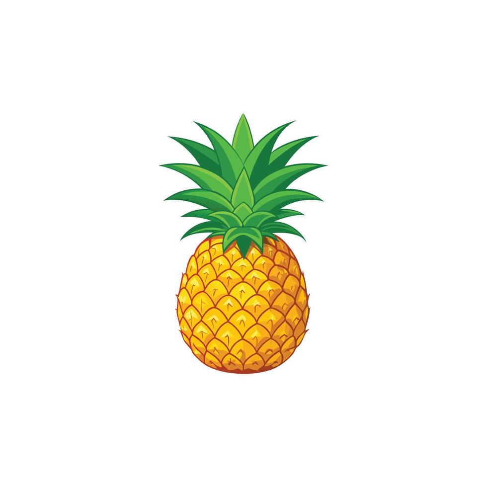 Golden Pineapple A Fresh and Detailed Illustration Design vector