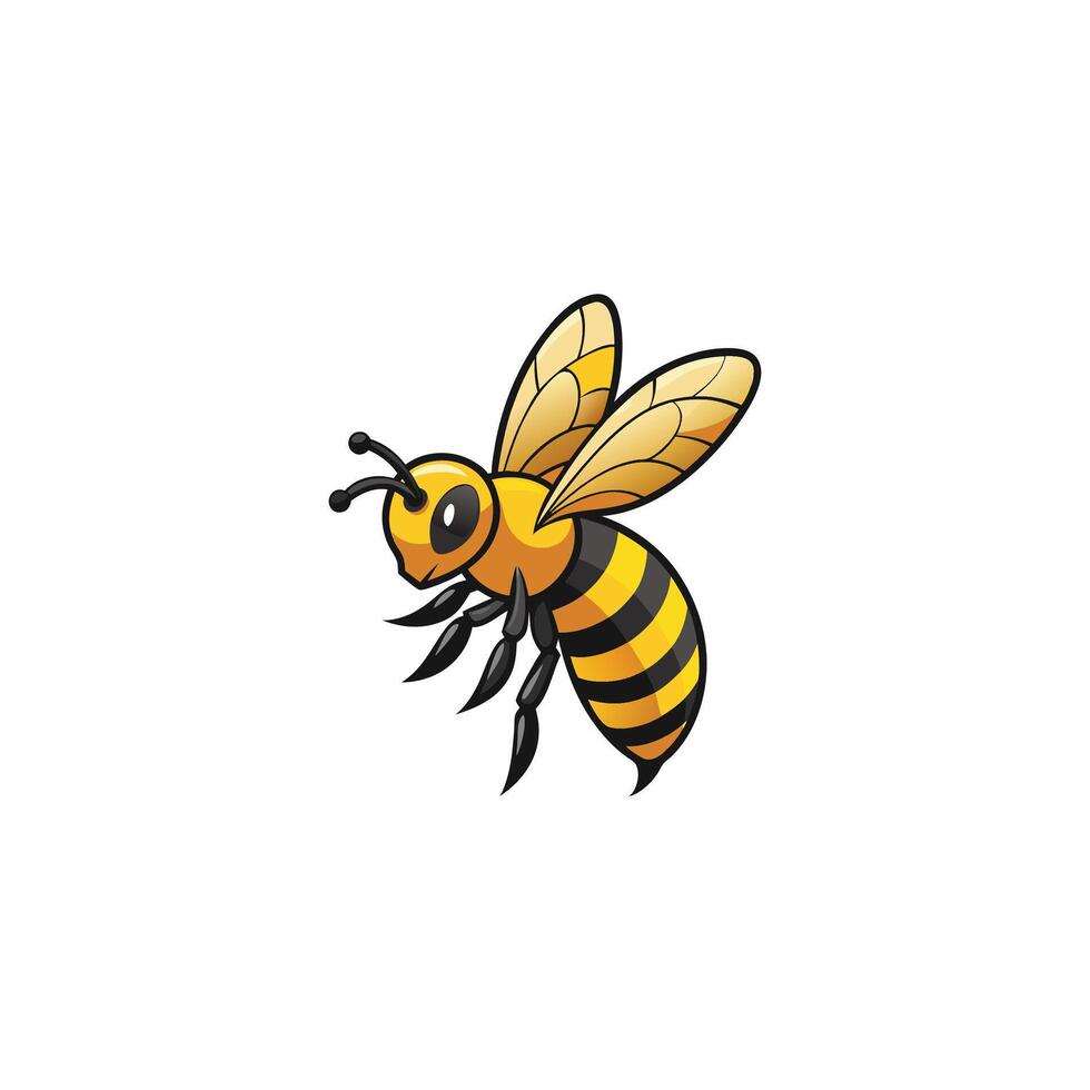 Fierce and Striking Wasp Illustration on White Background vector