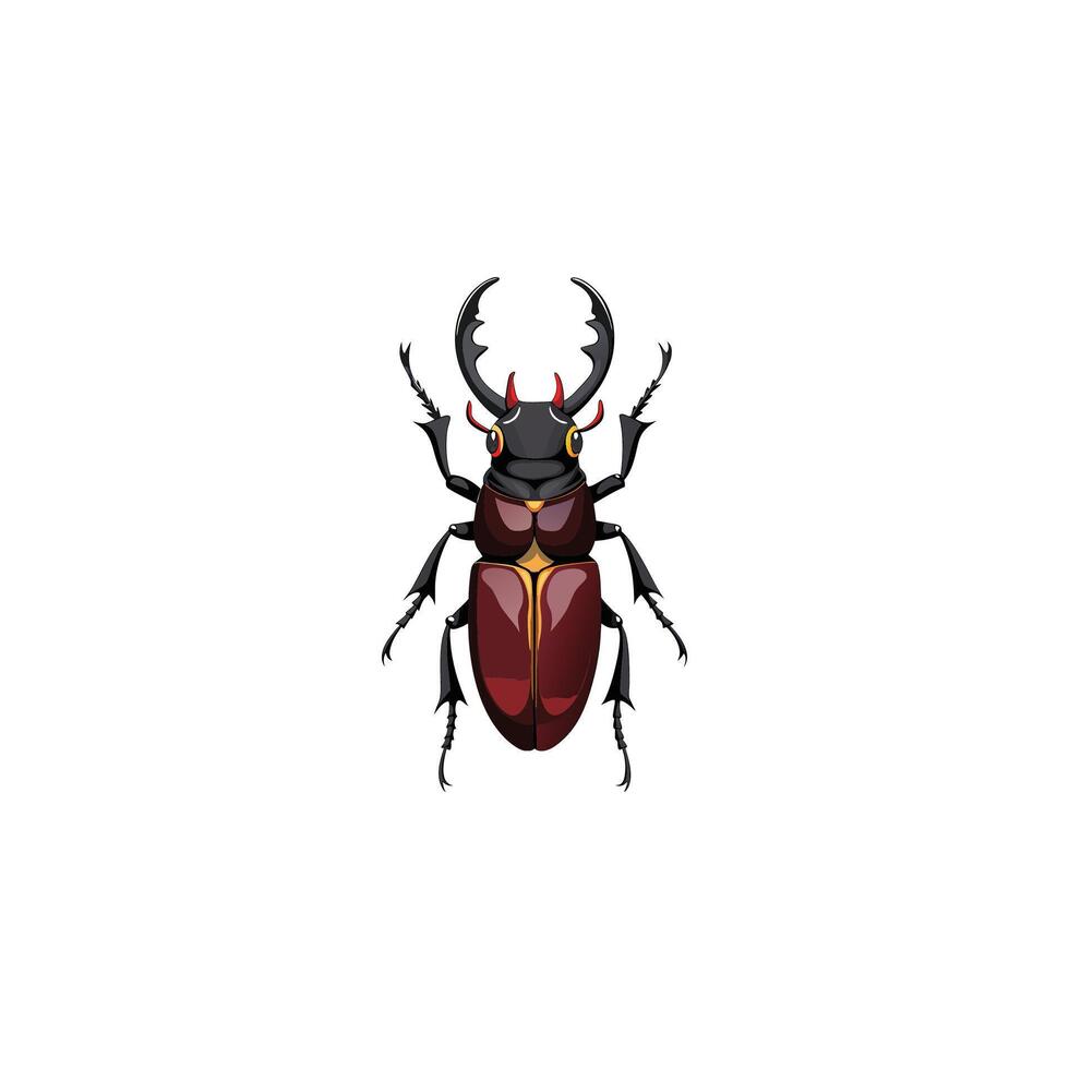Armored Elegance A Striking Beetle Illustration Design vector
