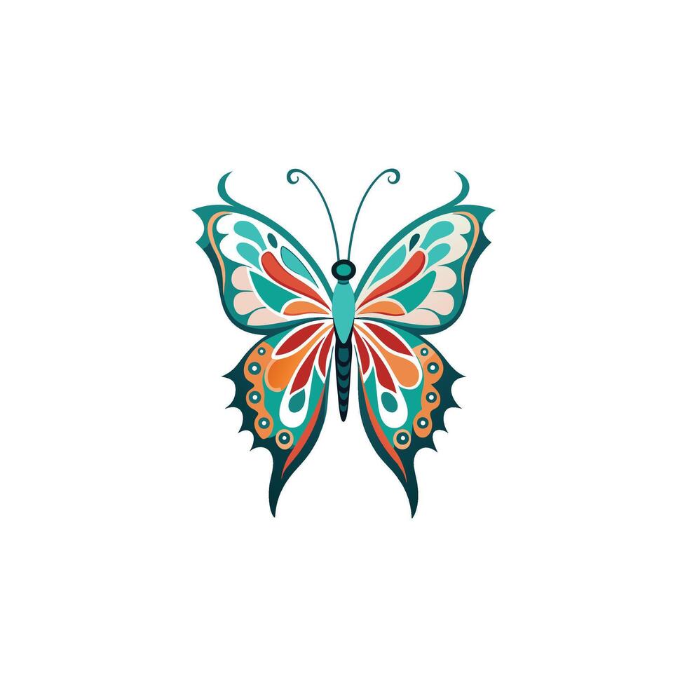 Ethereal Wings A Minimalist Butterfly Illustration Design vector