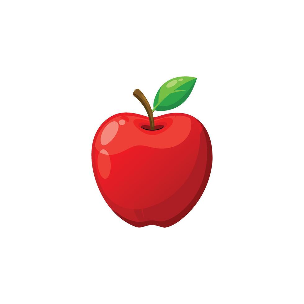 Crisp and Fresh Vibrant Apple Illustration on White Background vector