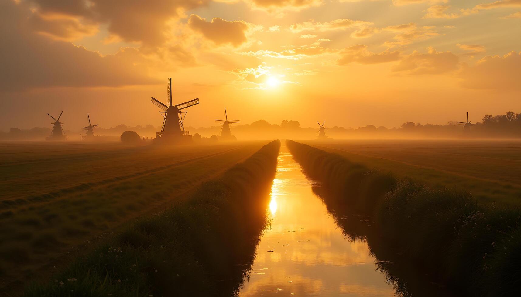 A misty morning in the netherlands photo