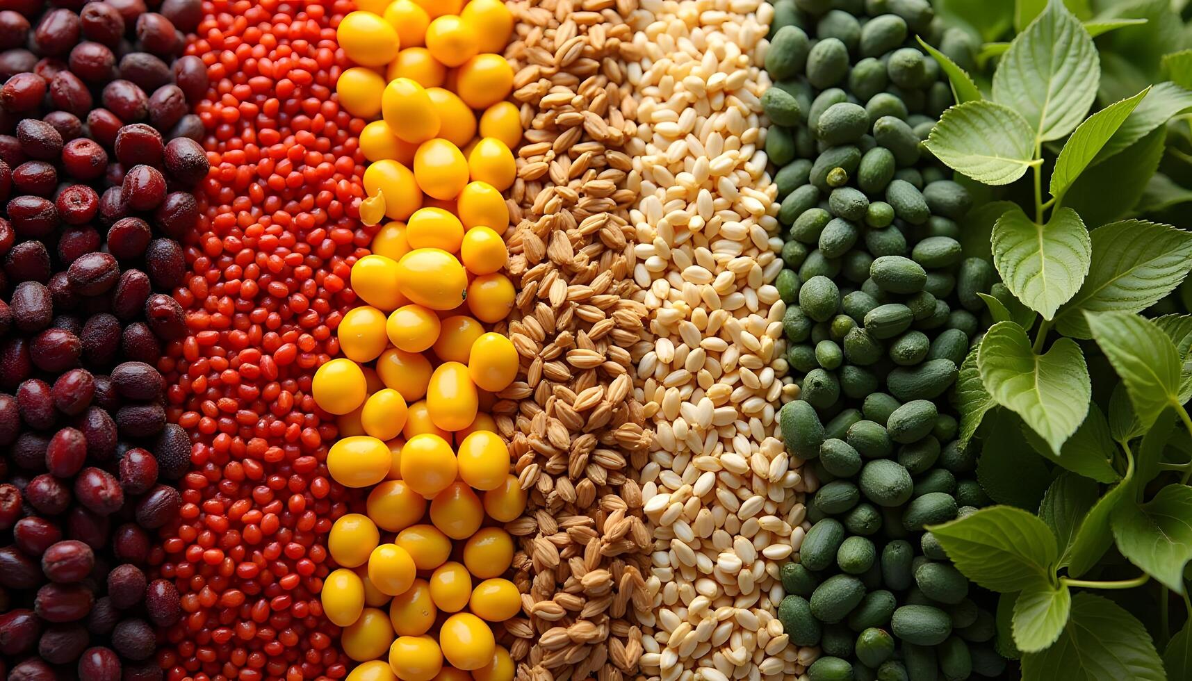 A variety of different types of beans and grains photo