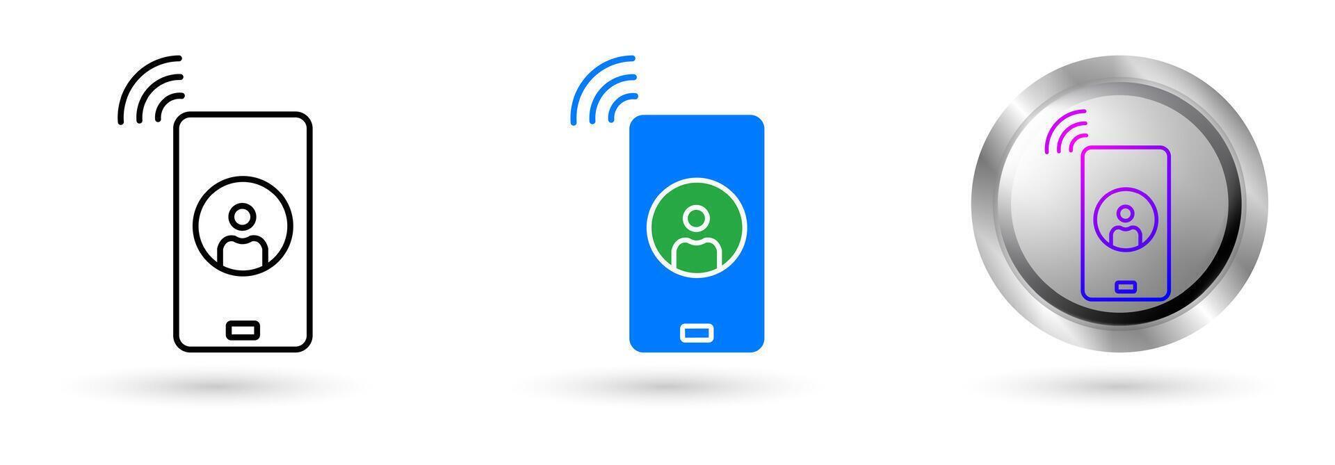 Modern Phone Cell icon presents automation technology in customer service, Available in various styles, including outline, solid, and glossy effects, ideal for helpdesk software etc. vector