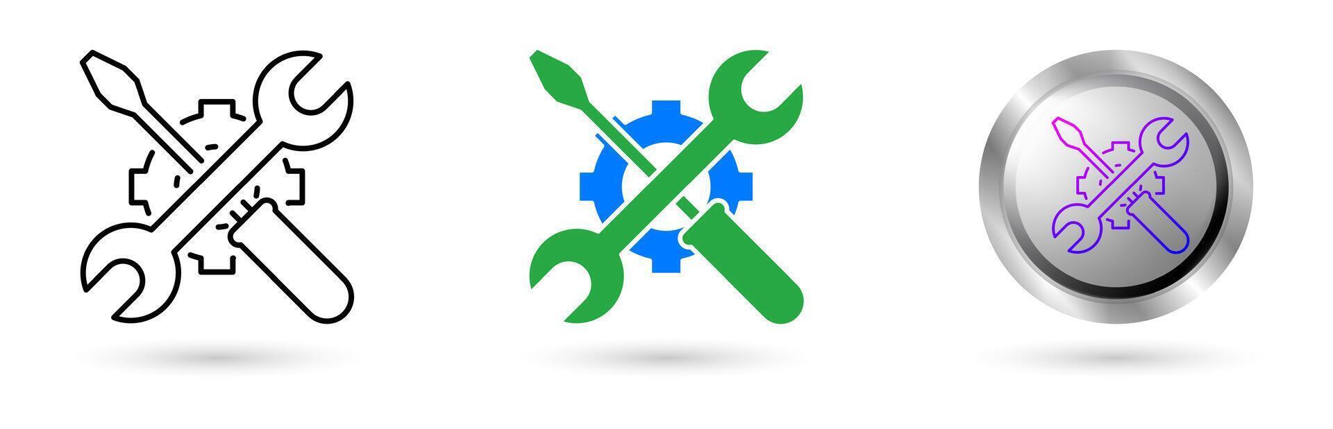 Maintenance modern icon presents automation technology in customer service, Available in various styles, including outline, solid, and glossy effects, ideal for helpdesk software etc. vector