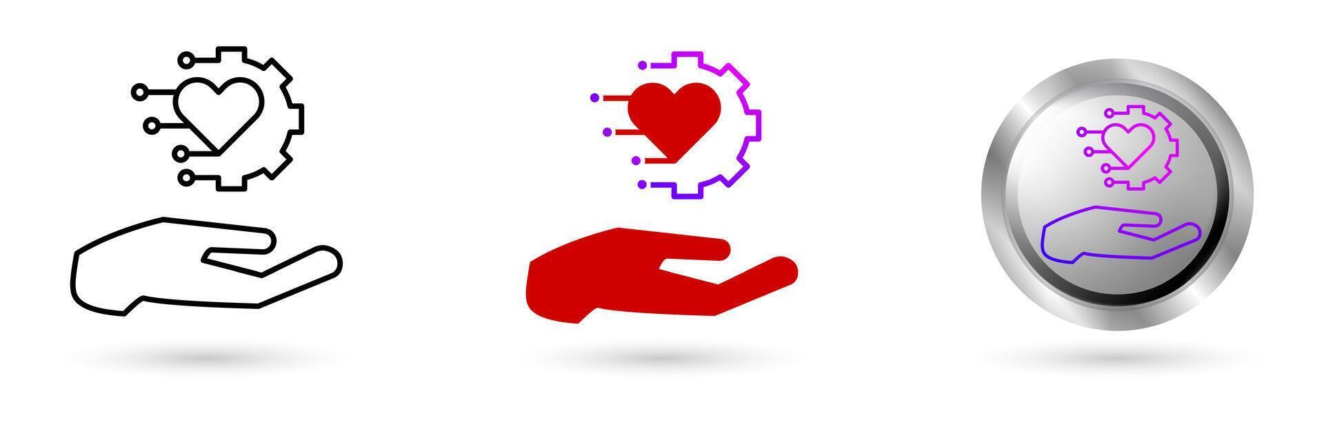 Modern Health Digitalization icon digital transformation in the world of health, Available in various outline, solid and glossy effect styles, ideal for health projects, medical applications etc. vector