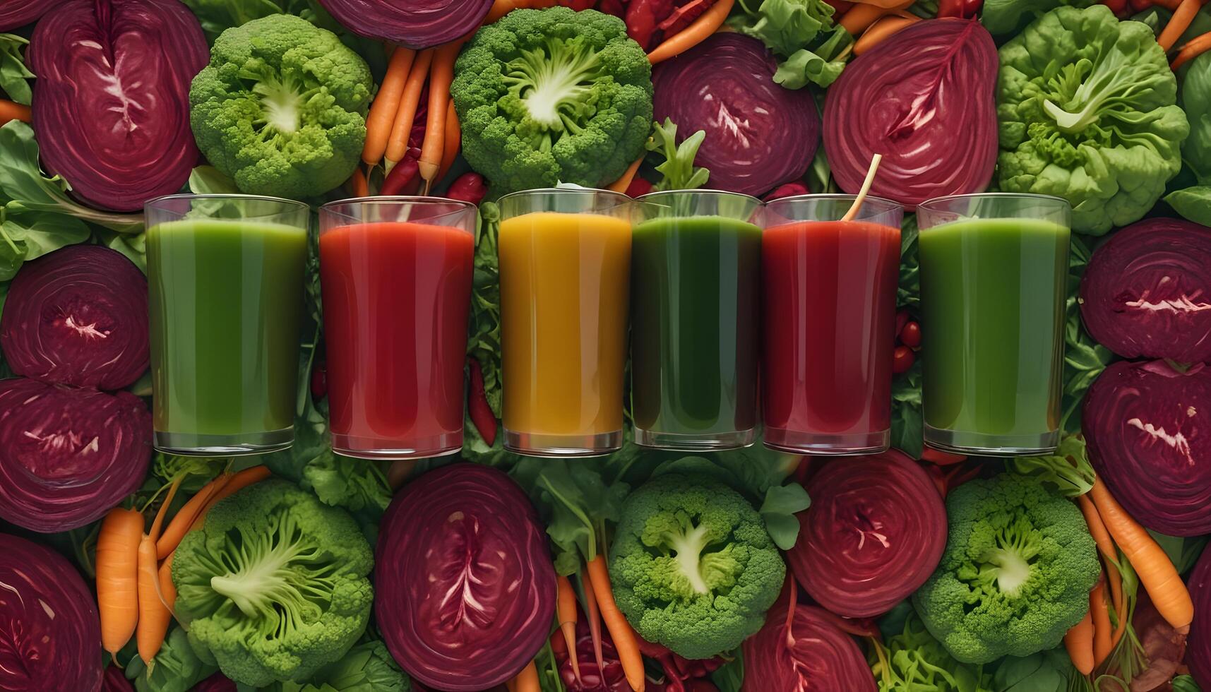 A variety of juices are arranged in a circle photo