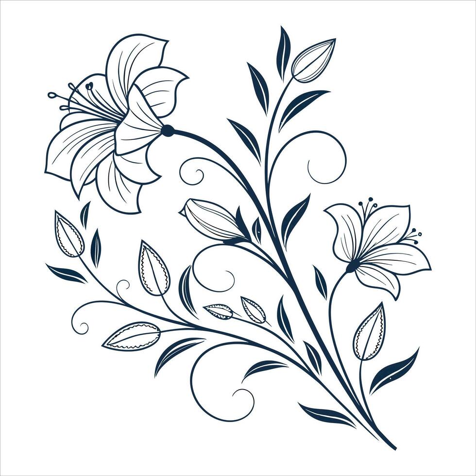 A drawing of a flower vector