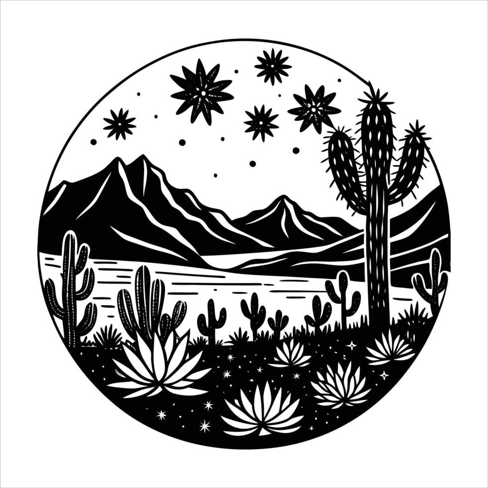 Scorched Serenity Minimalist Desert vector