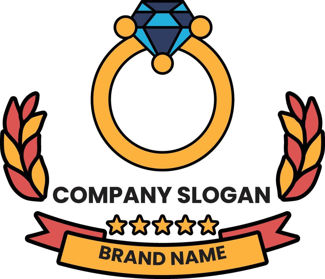 A company logo with a diamond and the words company slogan brand name vector