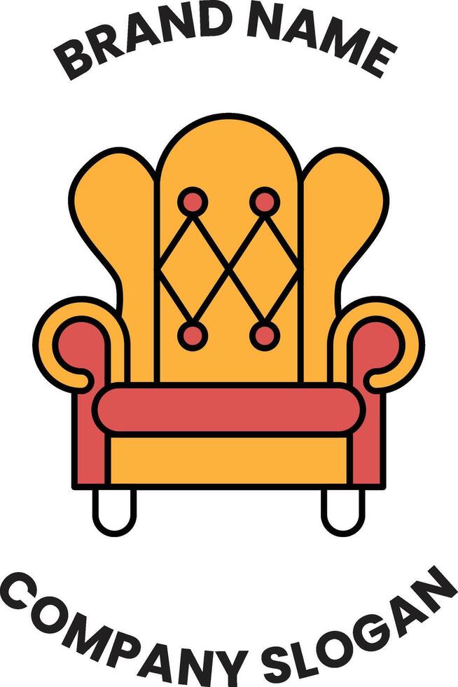 A chair with a red and orange frame vector