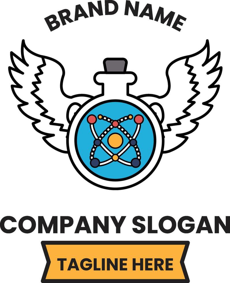 A logo for a company with a blue and white design vector