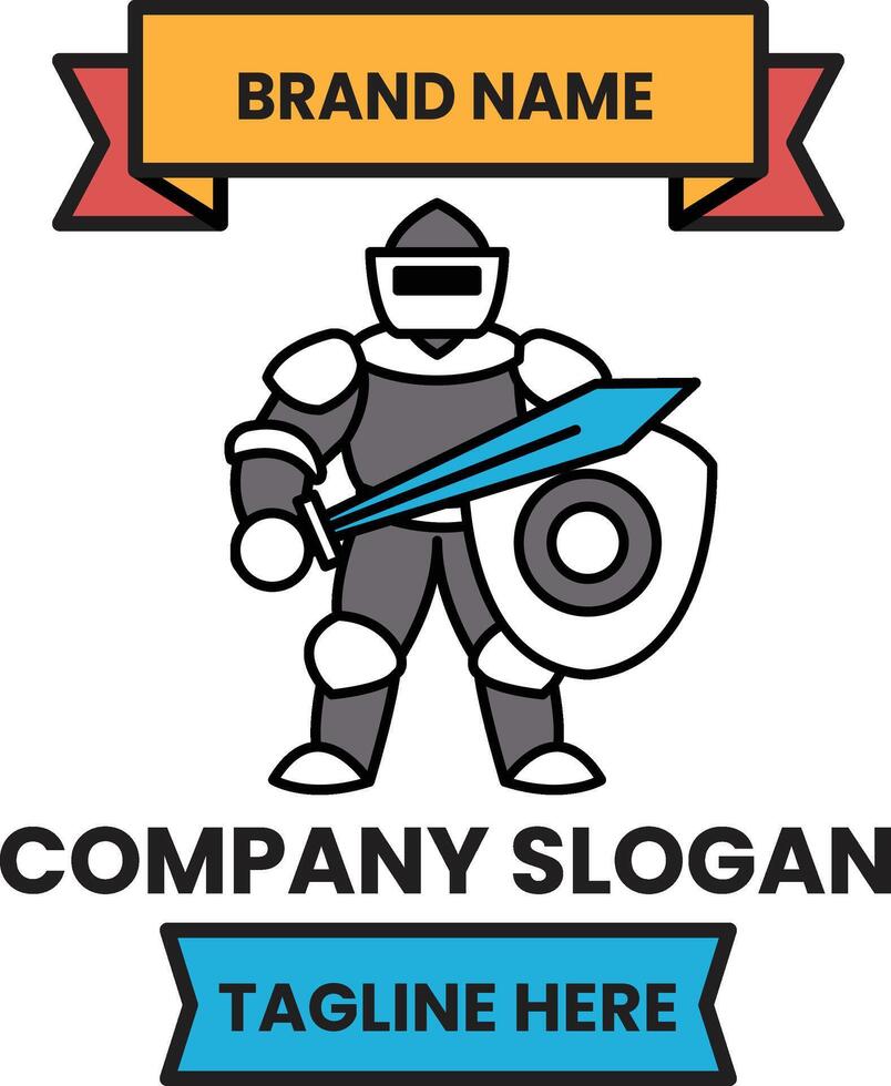 the knight is holding a sword and shield vector