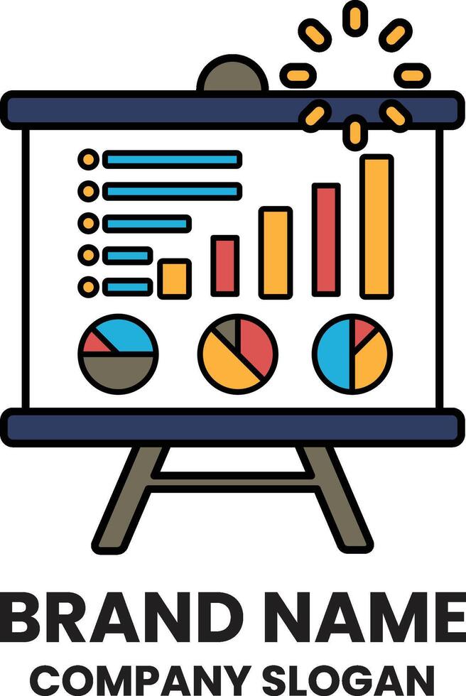 A white background with a colorful chart on it vector