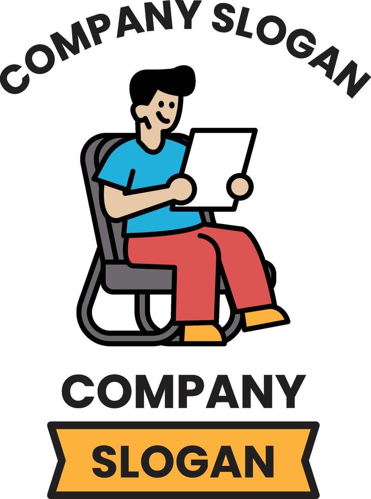 A man reading a book vector