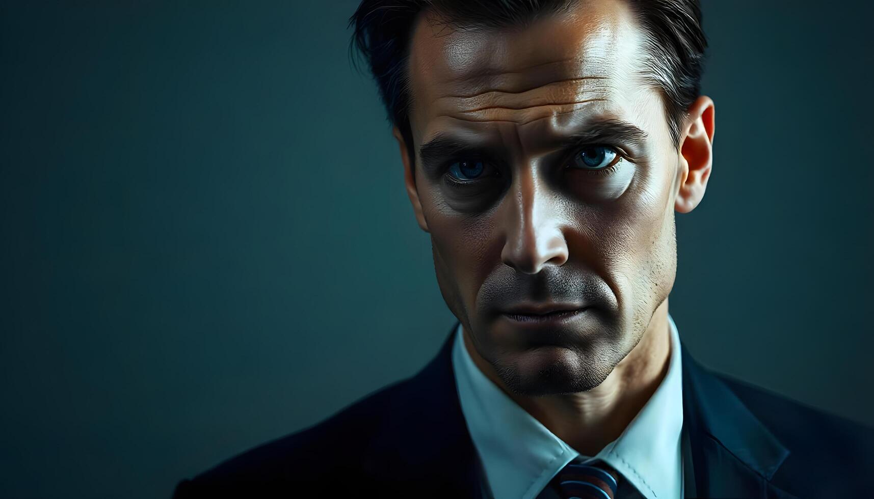 A man in a suit and tie looking at the camera photo