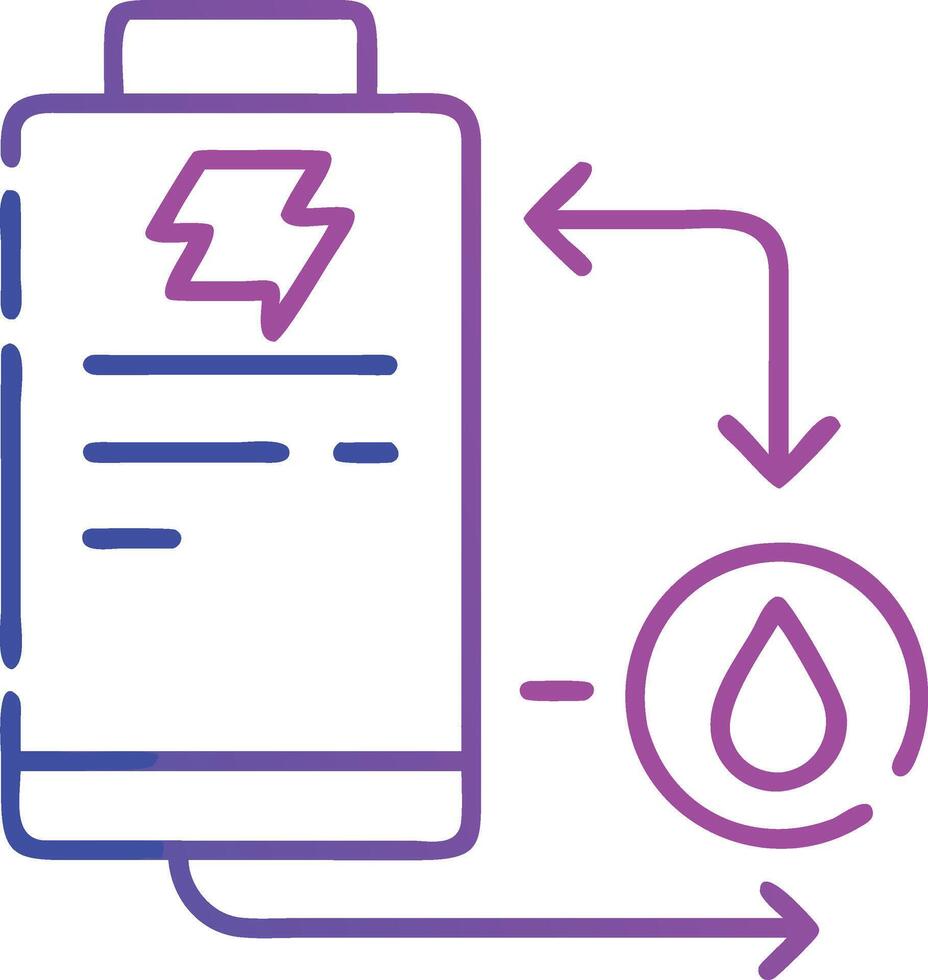 A battery with a drop of water and a battery icon vector