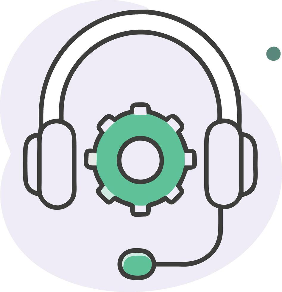 A headset with gears and a microphone vector