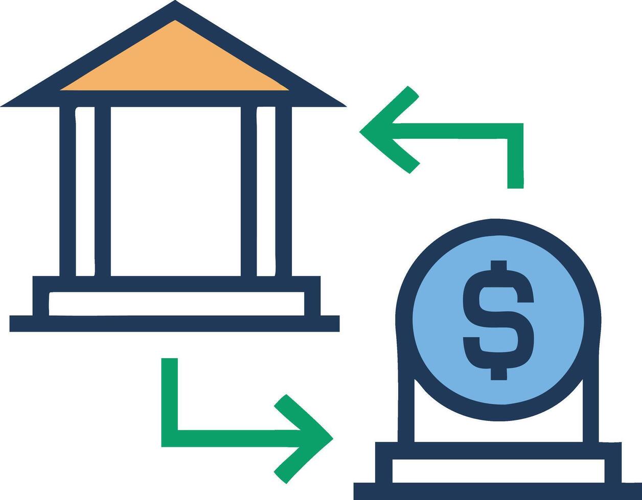 A house with a dollar sign and a bank vector