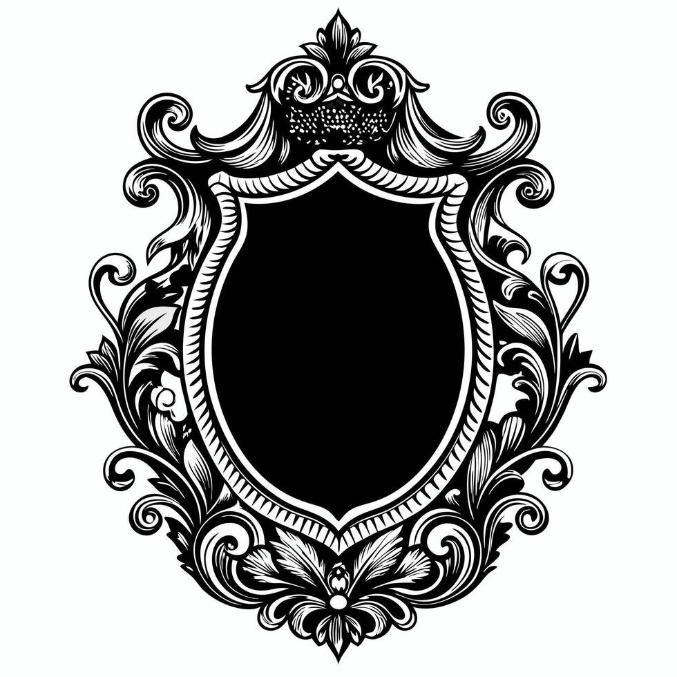 Intricate Ornate Frame with Floral Patterns for Elegant Design Projects vector