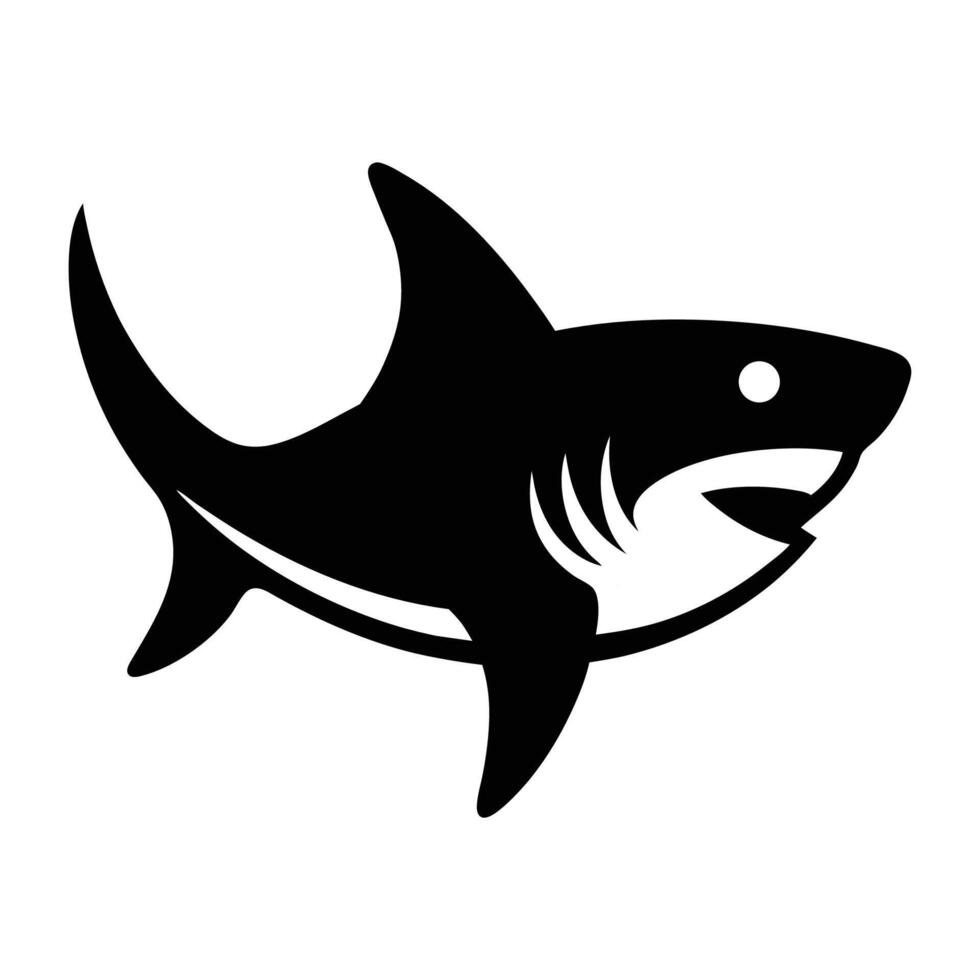 Shark silhouette clipart design for logos and illustrations vector