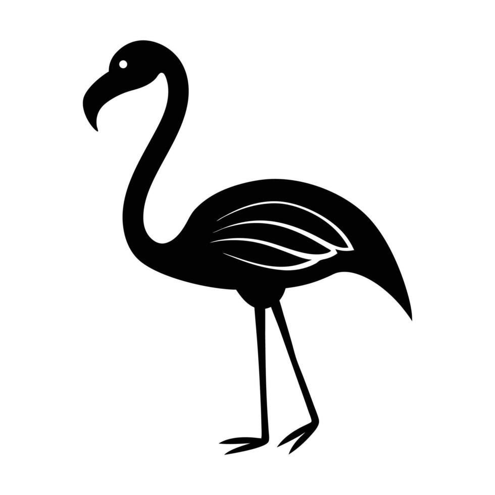 Chic Flamingo Silhouette Clipart Icon Design vector