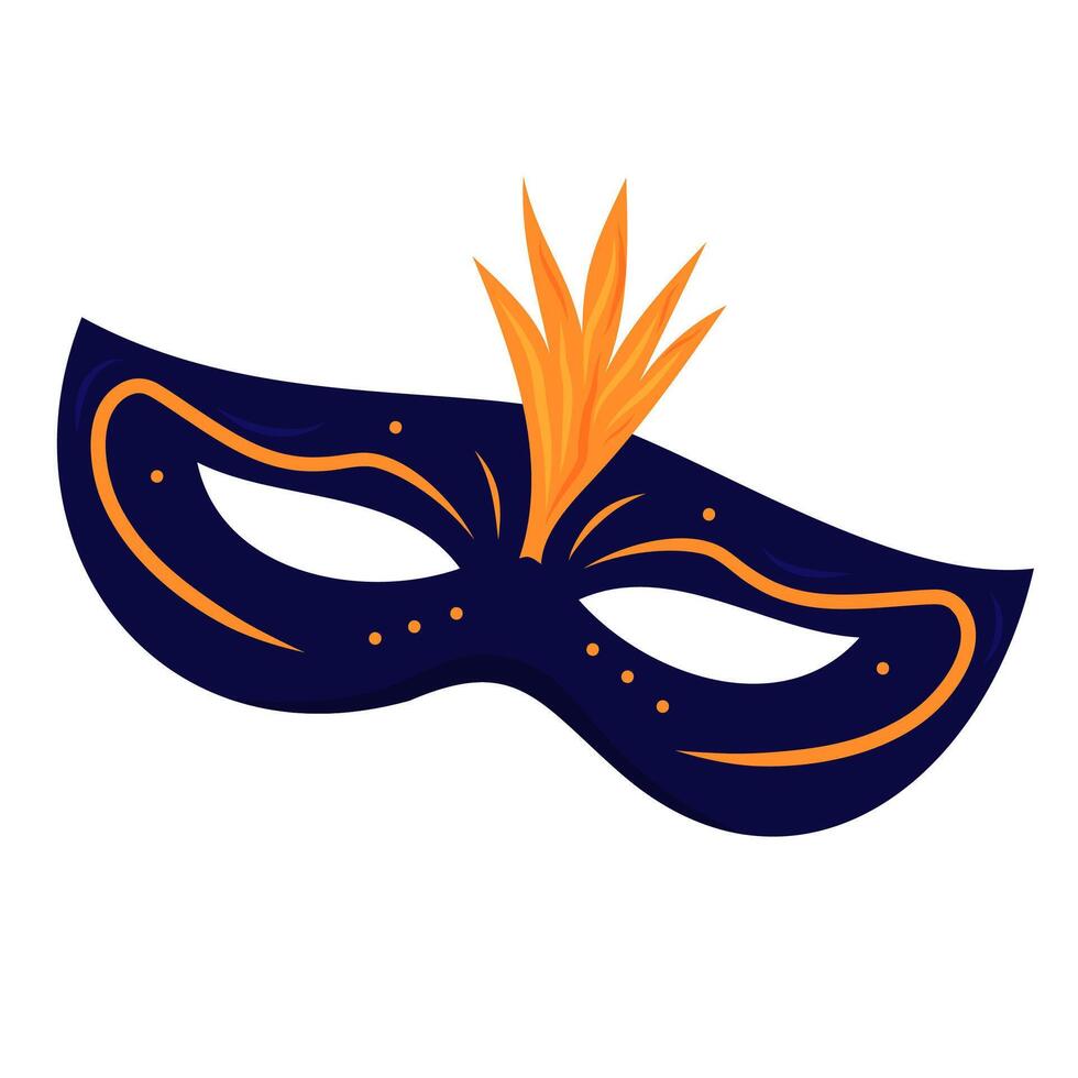 Colorful mask with orange accents for festive celebrations at night vector