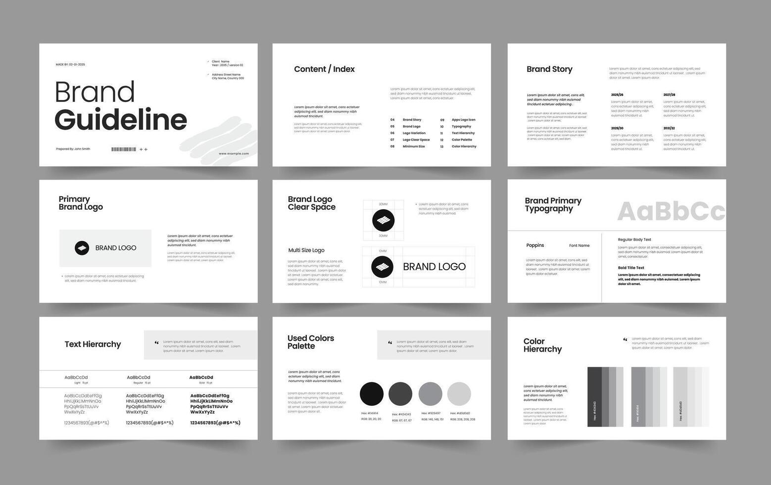 brand guideline presentation slide and brand overview vector
