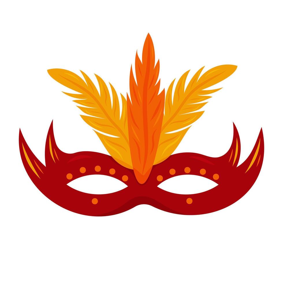 Colorful masquerade mask with feathers for festive celebrations vector
