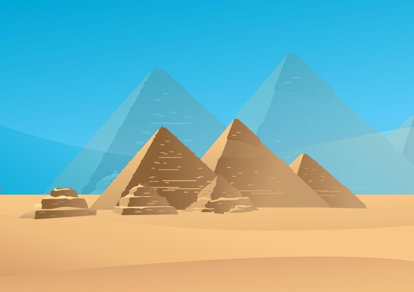 Illustration of Egyptian pyramids vector