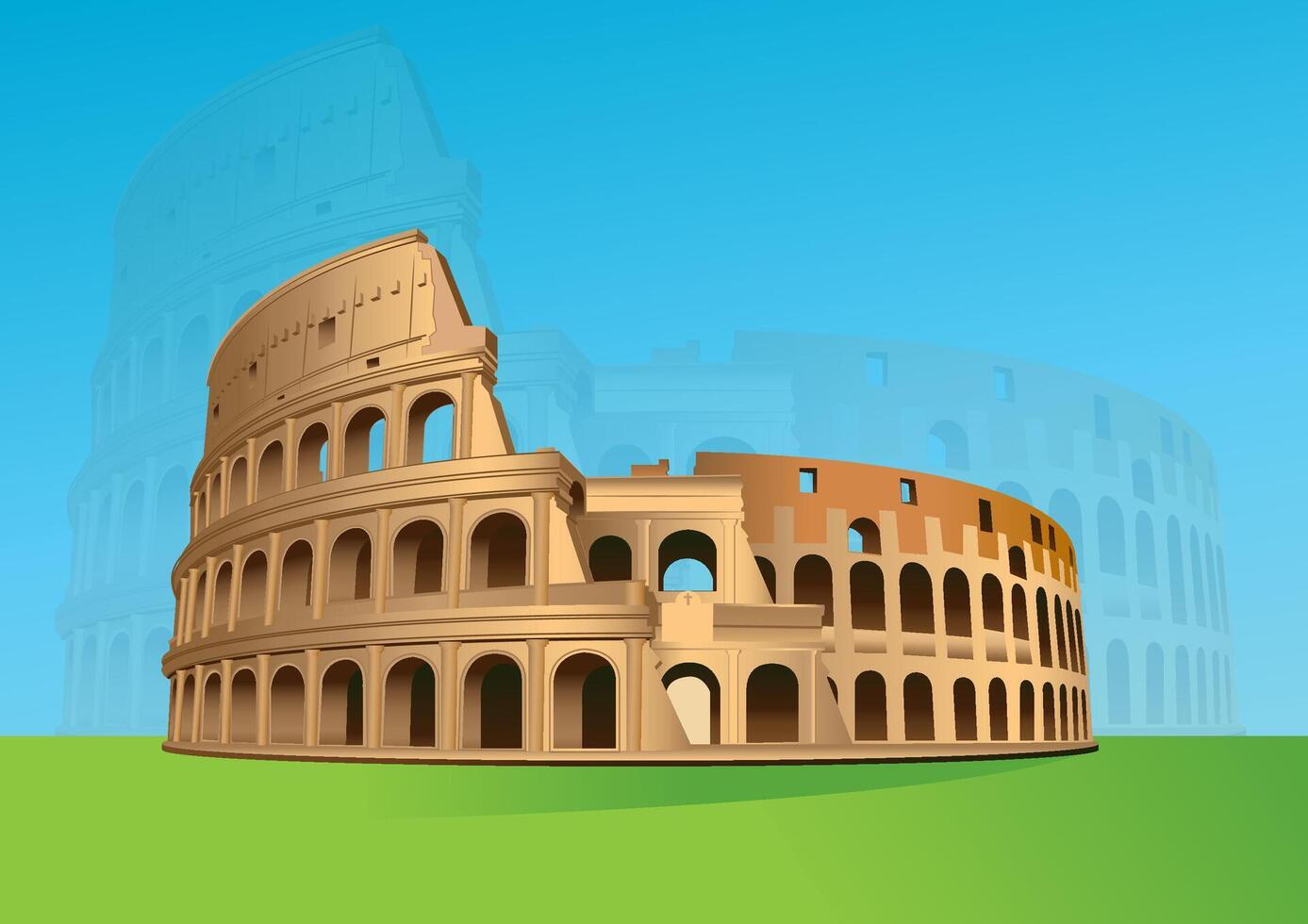 Illustration of the Colosseum in Italy vector