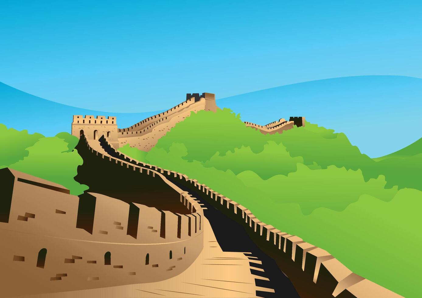 Great Wall of China Illustration vector