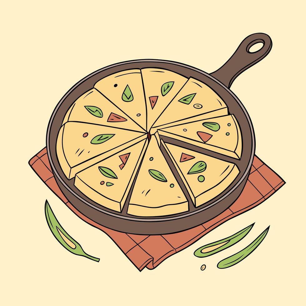 Korean Pajeon Savory Pancake Illustration vector