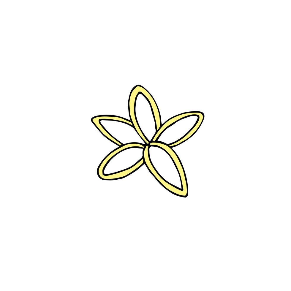 Hand drawn doodle sketch coconut flower vector