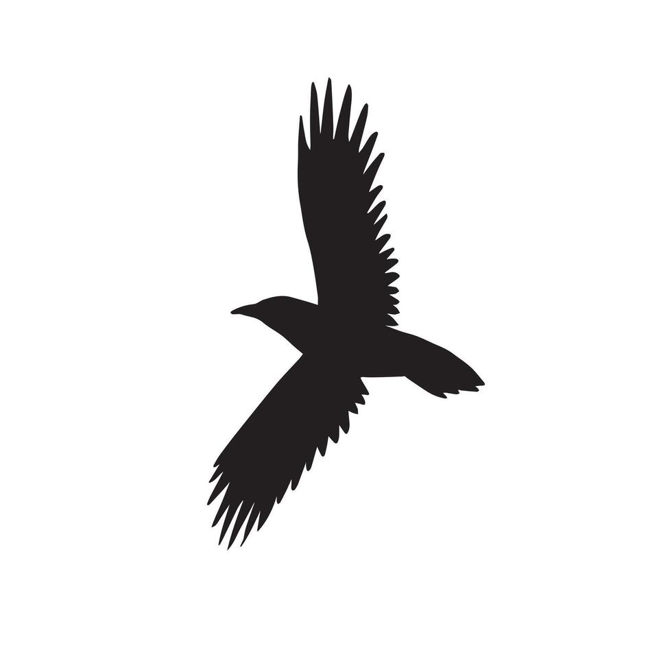 Hand drawn doodle sketch flying ravens vector