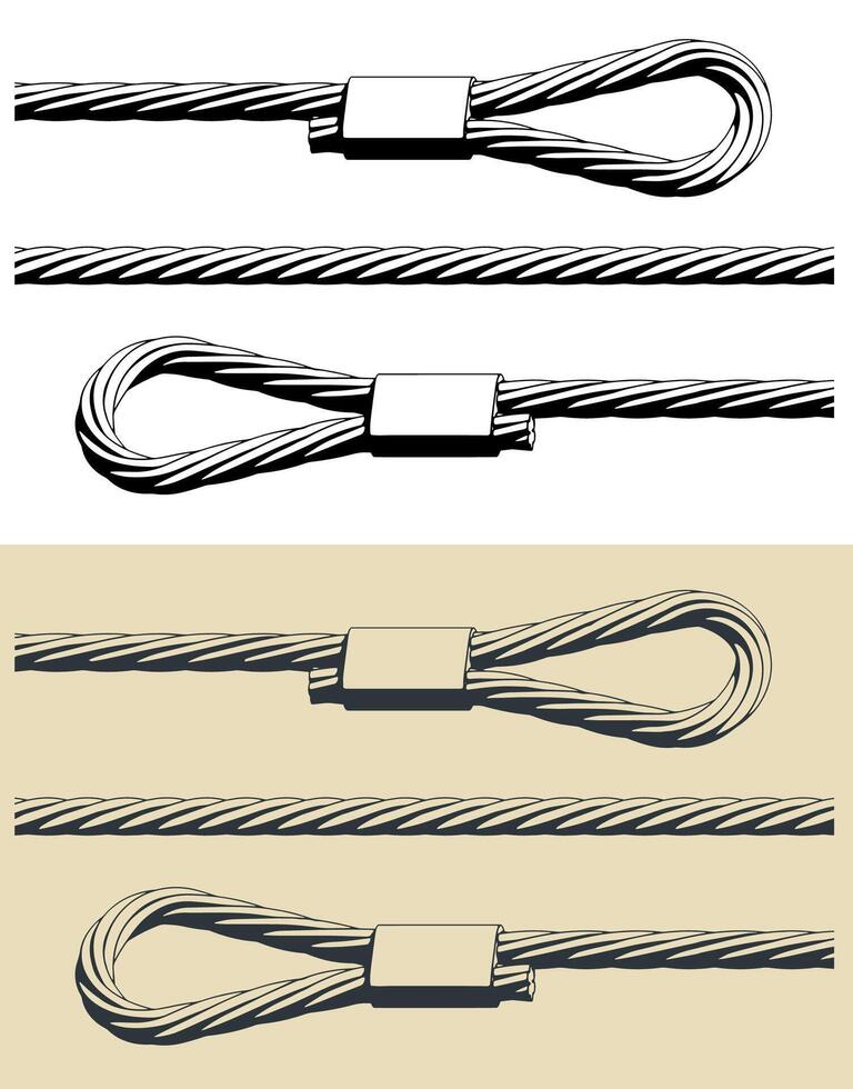 Steel cable with loop vector