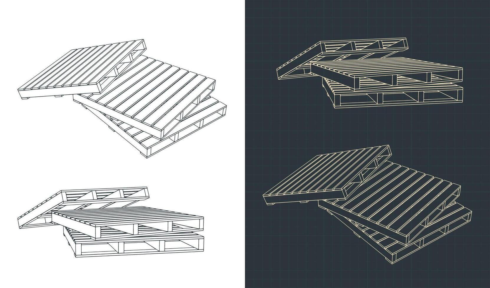 Pallets stylized compositions vector