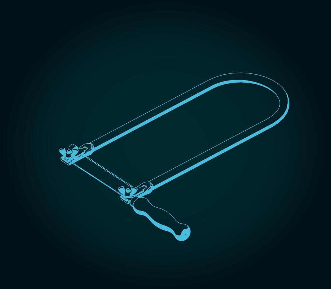 Fretsaw stylized blueprints vector