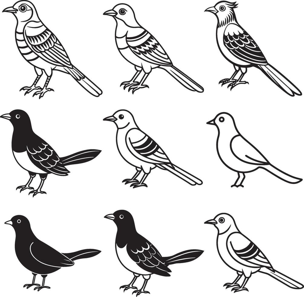 Cuckoo line art illustration design vector