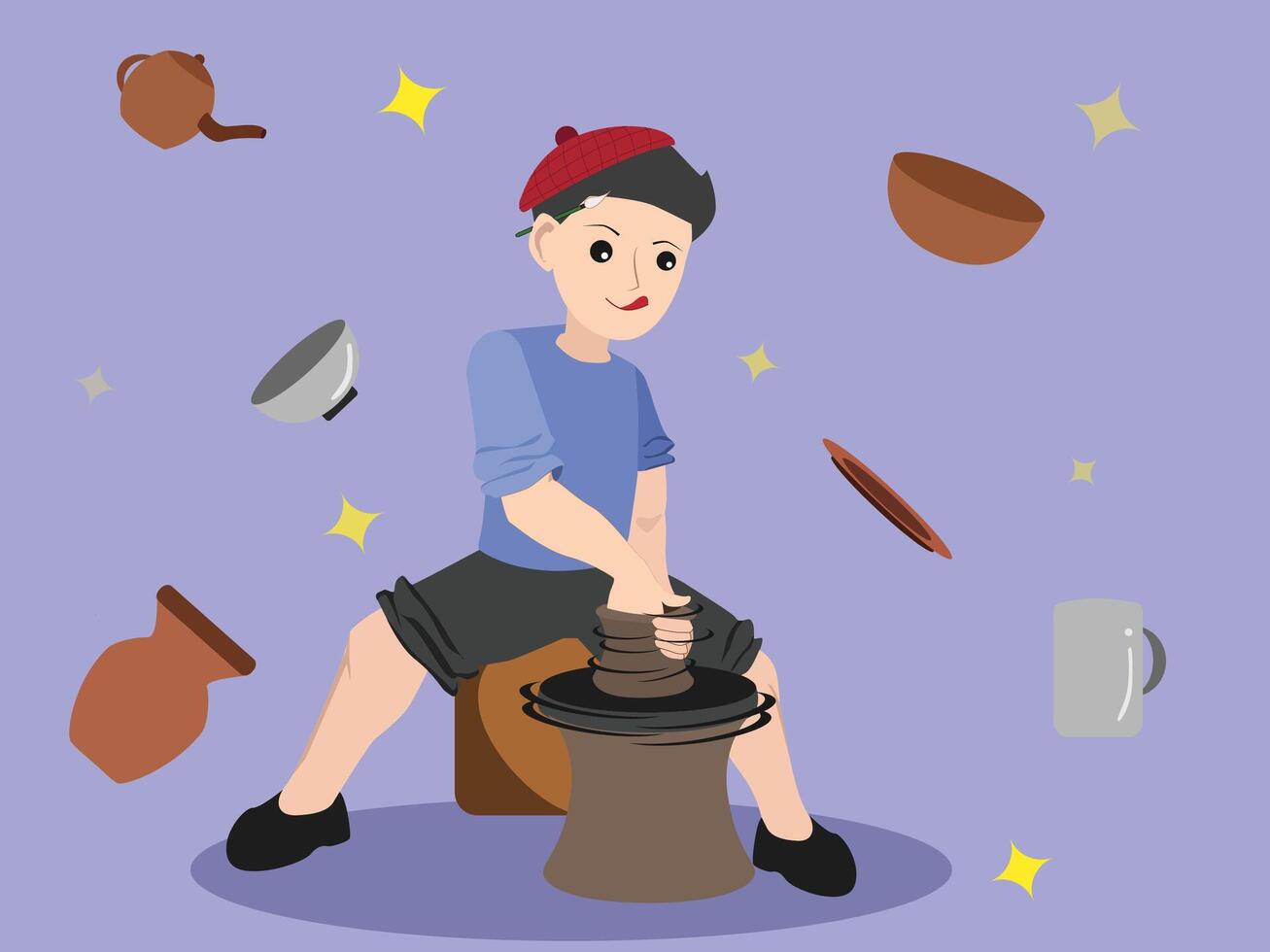 Artisanal of Pottery a Creative Journey into Handcrafted Ceramic Masterpieces. vector
