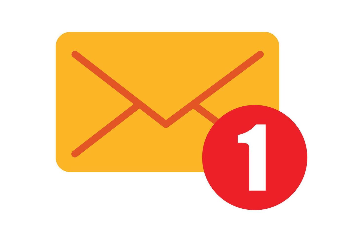 notification message envelope, mail icon flat vector