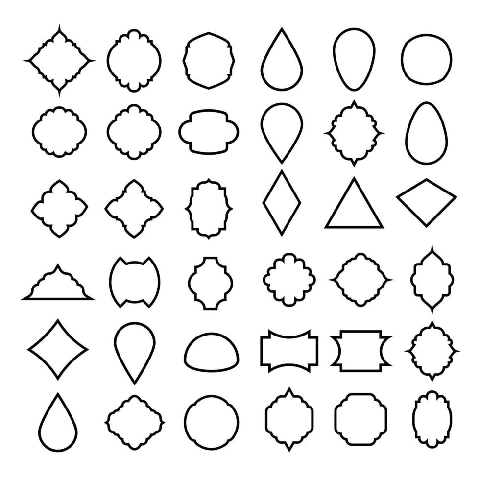 Islamic decorative shape set design vector