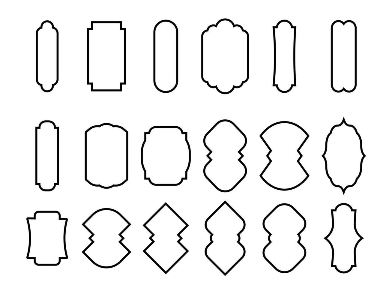 outline black shape collection vector
