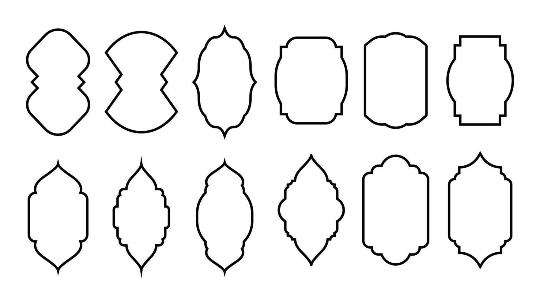 Islamic window shape outline vector