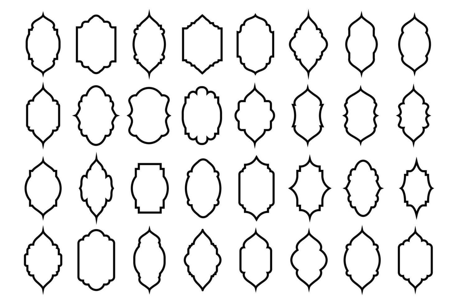 outline window shape collection vector