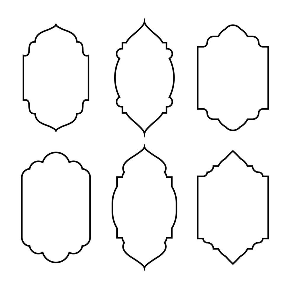 Islamic decorative window shape outline vector
