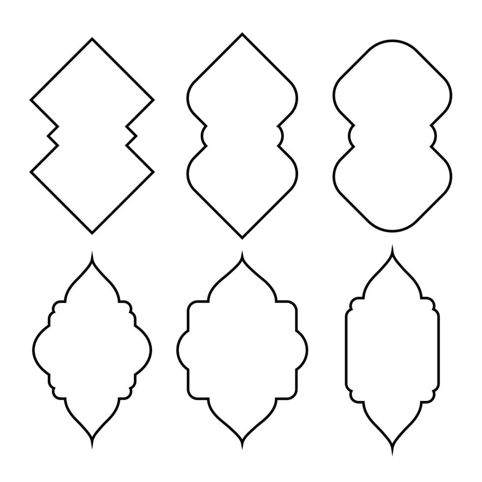 Black outline shape collection vector